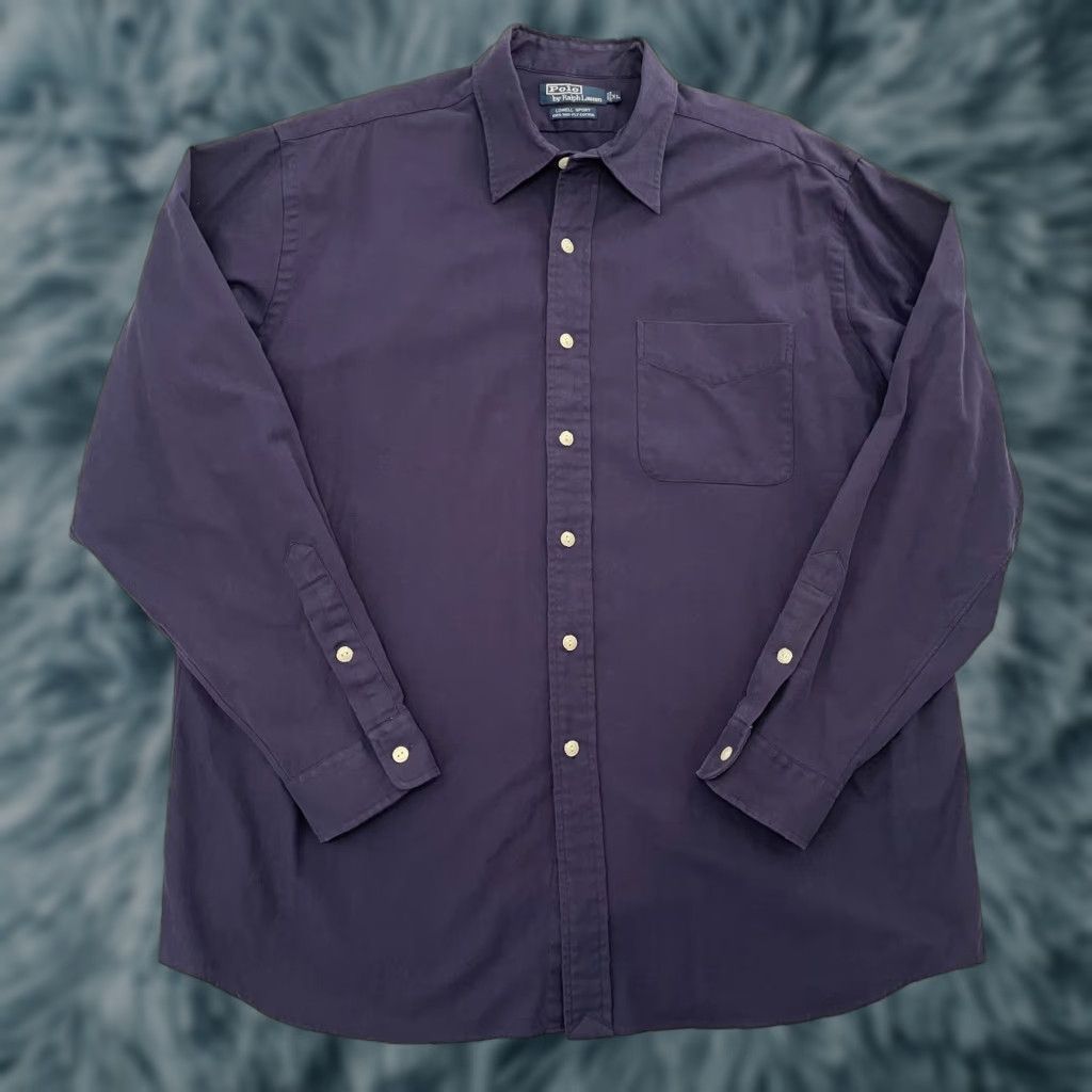 Polo Ralph Lauren Polo Ralph Lauren Shirt Adult XL Purple Lowell Sport Two-Ply Cotton Long Sleeve - Vintage Button-Up, Classic, Preppy, Men's Shirt Size US L / EU 52-54 / 3 - 1 Thumbnail