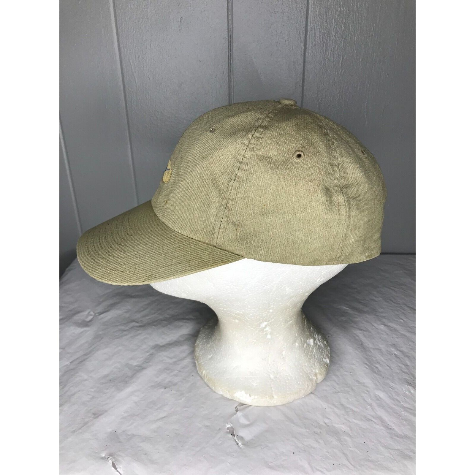 Nike × Vintage Vintage Nike Hat Cap Fitted Mens 7 1/8 Beige Swoosh Spellout Size ONE SIZE - 4 Thumbnail