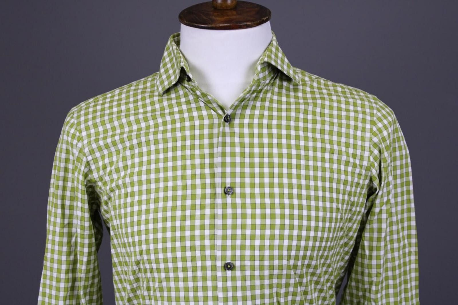 Hugo Boss Hugo Boss Slim Fit Button Down Green Shirt Size 38 / 15 Size US L / EU 52-54 / 3 - 2 Thumbnail