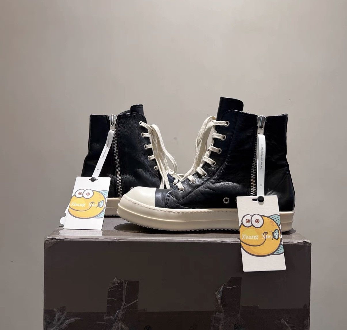 Rick Owens Rick Owens Mainline Leather Converse-Inspired Sneakers Size US 8 / EU 41 - 4 Thumbnail