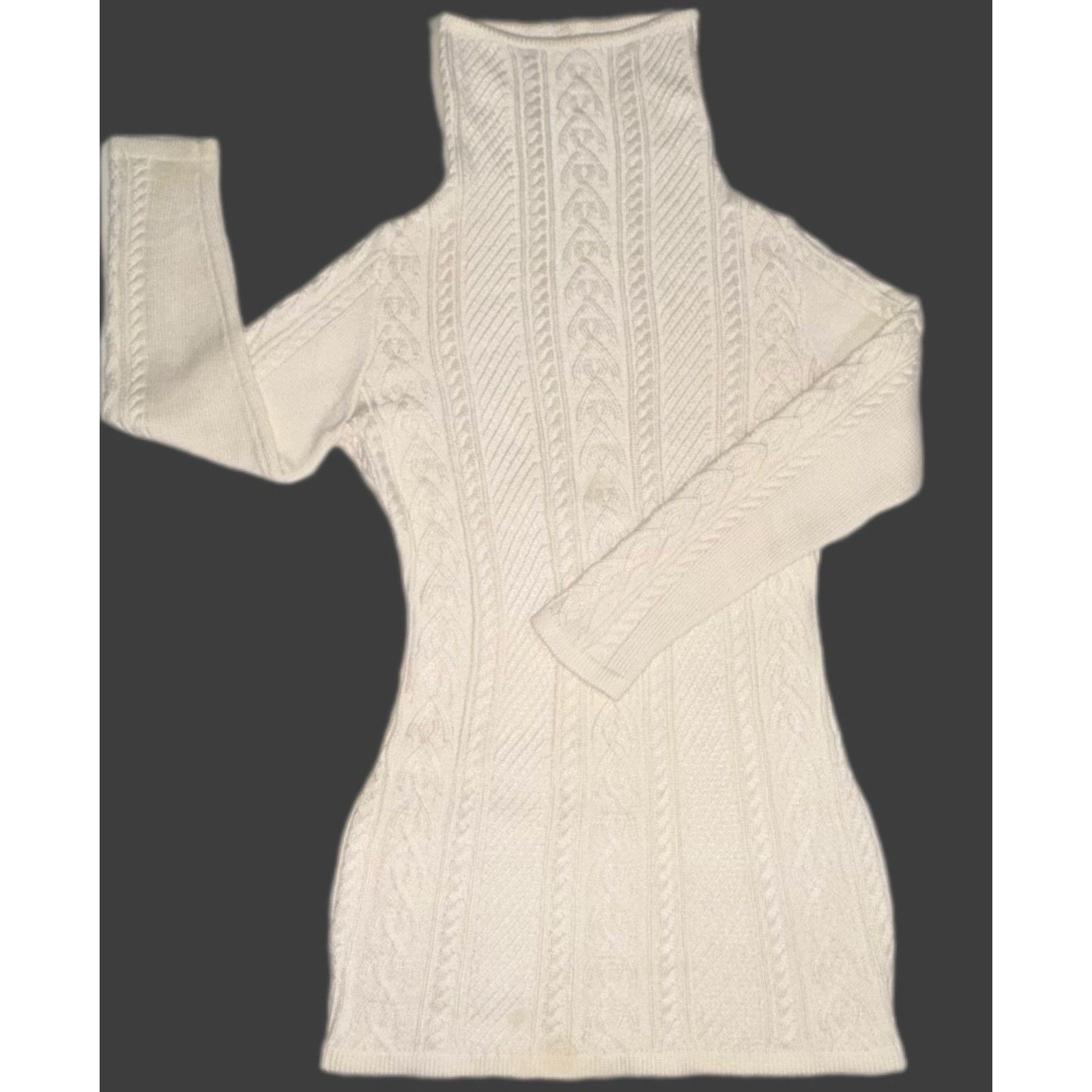 The Unbranded Brand Women’s Medium Slim Fit Off-White Turtleneck Long Sweater Size M / US 6-8 / IT 42-44 - 1 Thumbnail