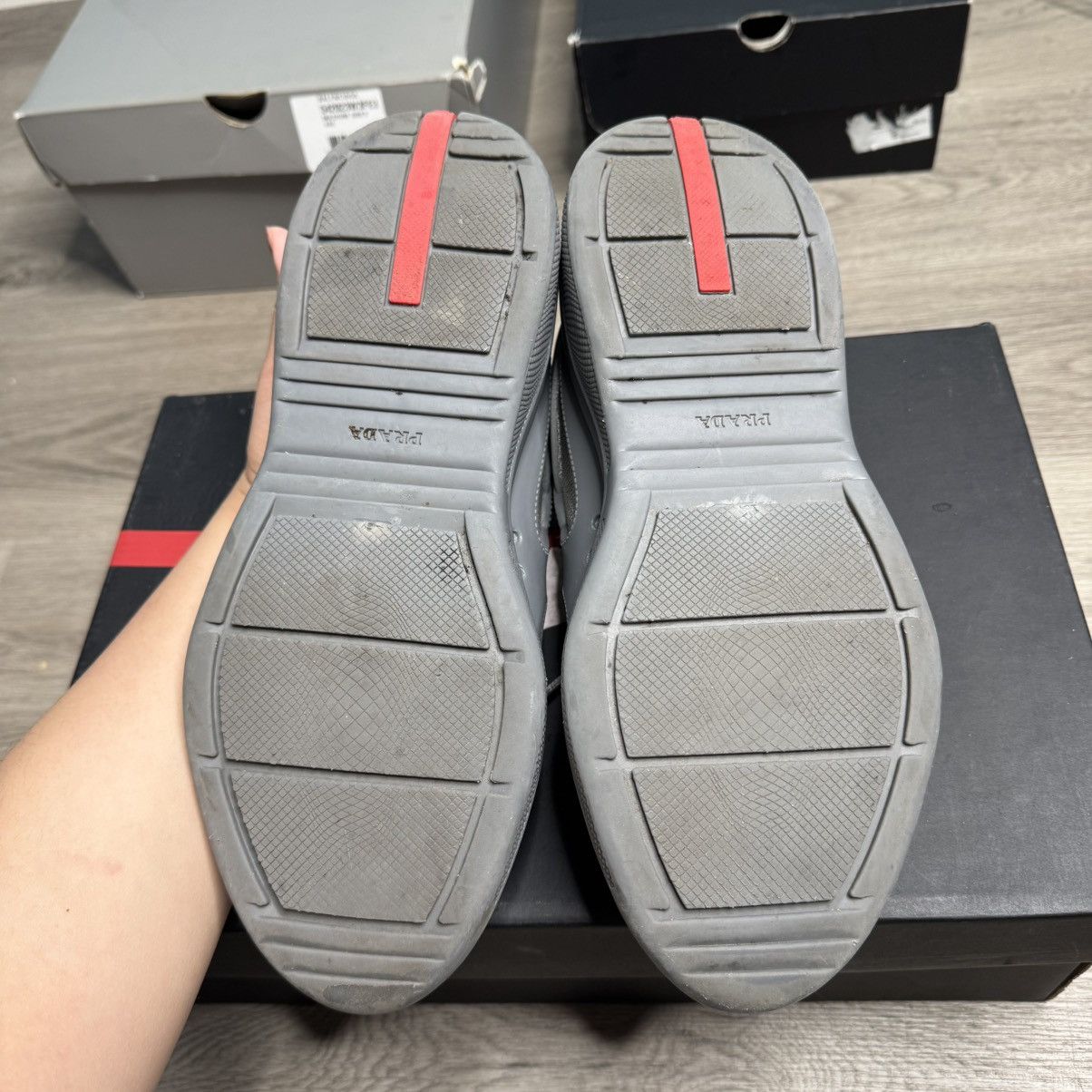 Prada Prada America’s Cup Sneaker Soft Rubber Steel Grey Size US 8 / EU 41 - 13 Thumbnail
