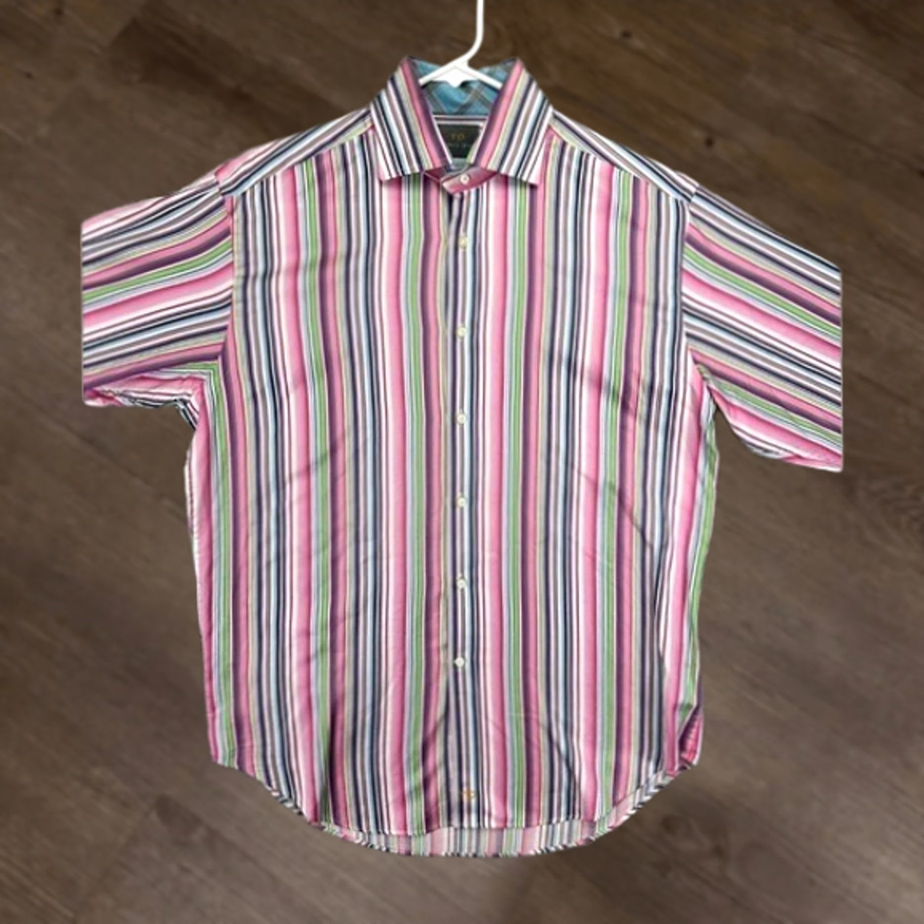 Vintage TD Thomas Dean Shirt Mens Medium Striped Button Down Size US M / EU 48-50 / 2 - 1 Thumbnail