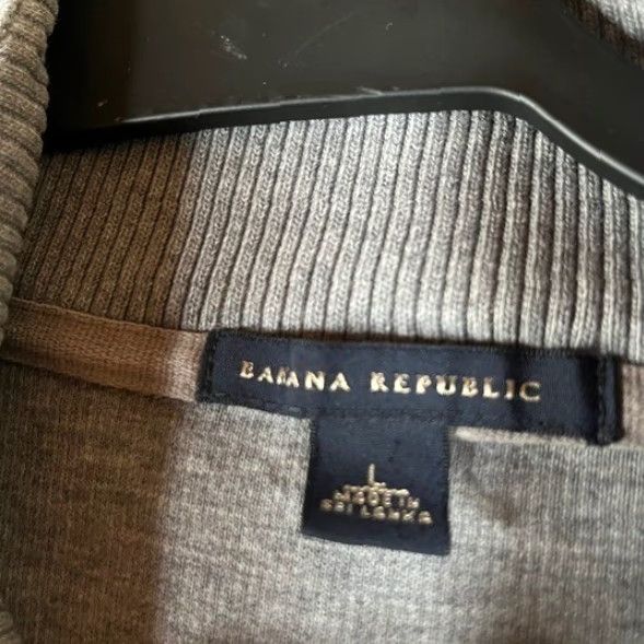 Banana Republic VINTAGE Banana Republic Mens Gray Quarter Zip Pullover Sweater Size L 100% Cotton Size US L / EU 52-54 / 3 - 2 Thumbnail