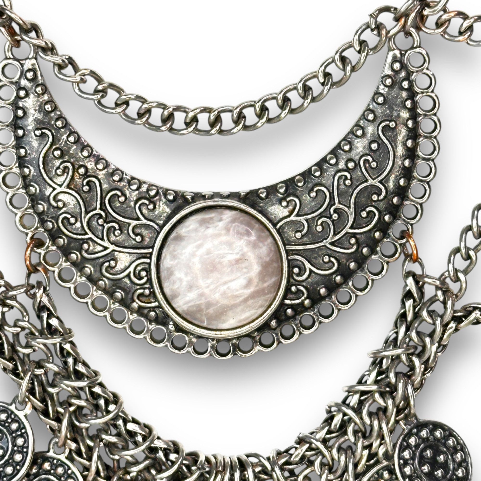 Vintage Vintage Bohemian Statement Necklace Intricate Coin Detailing Size ONE SIZE - 4 Thumbnail
