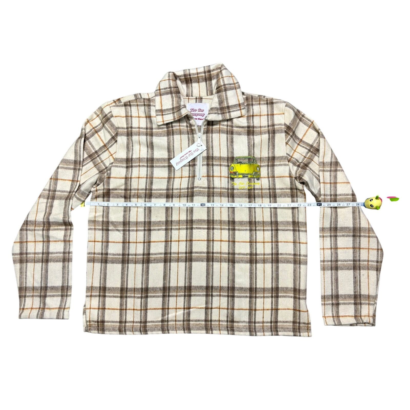 Other NWT Men's Small Flannel by The Car Company in Cream/Brown. Size US S / EU 44-46 / 1 - 4 Thumbnail