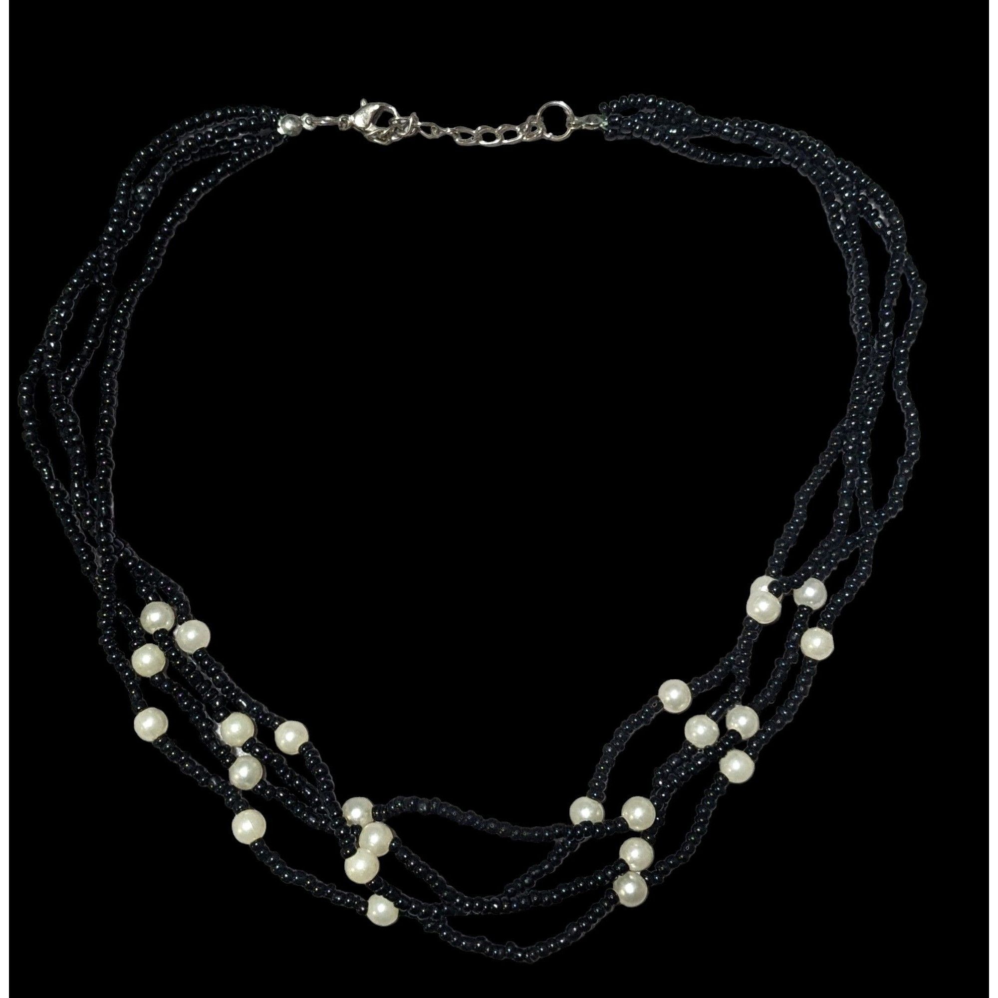 Other Black Glass Pearl Beaded Multilayer Necklace Size ONE SIZE - 1 Thumbnail