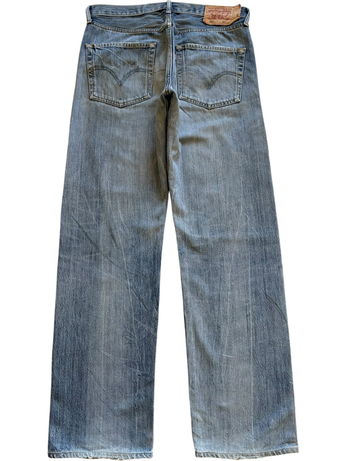Levi's Vintage 90s Levis 501 Faded Wash Distressed Loose Jeans Size US 32 / EU 48 - 2 Thumbnail