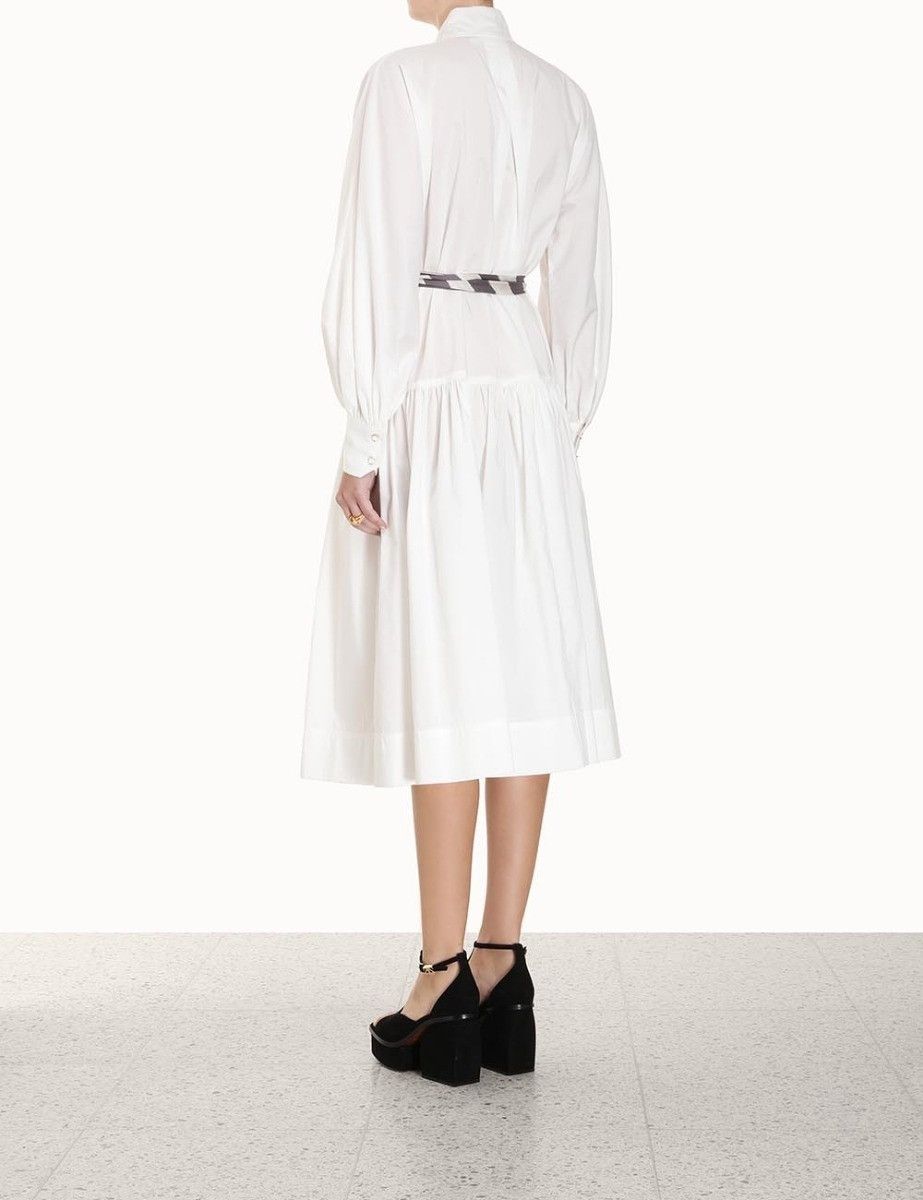 Zimmermann oc11z0425 Lyrical Scarf Tie Shirt Dress in Ivory Size L / US 10 / IT 46 - 4 Thumbnail