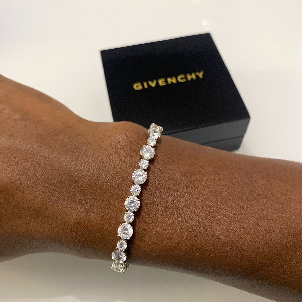 Jewelry Givenchy Crystal Tennis Bracelet & Stud Earrings Set Size ONE SIZE - 1 Thumbnail
