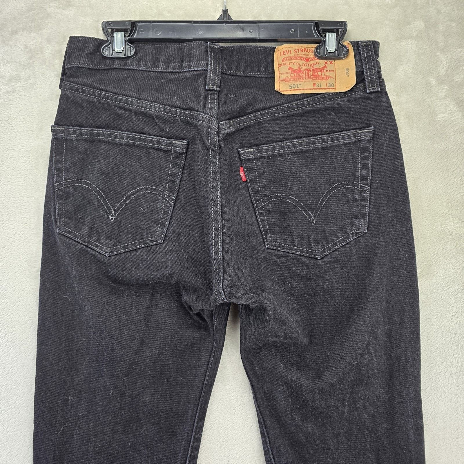 Levi's Levis 501 Jeans 31x30 (Fits 30x29) Black Straight Leg Y2K Size US 30 / EU 46 - 8 Thumbnail