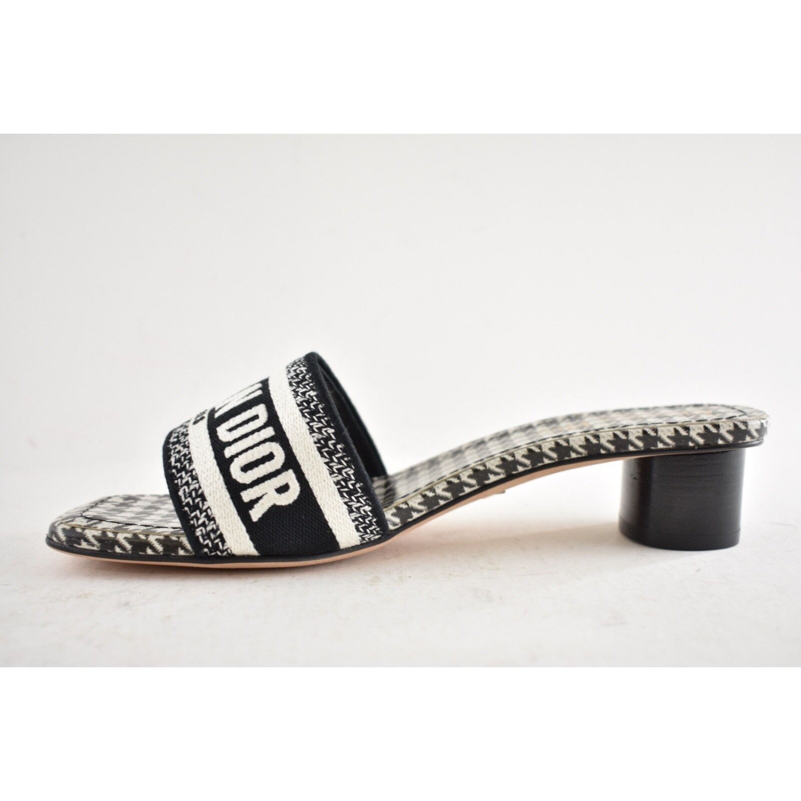 Dior Christian Dior Dway Heeled Slide Black White Houndstooth Size US 8 / IT 38 - 13 Thumbnail