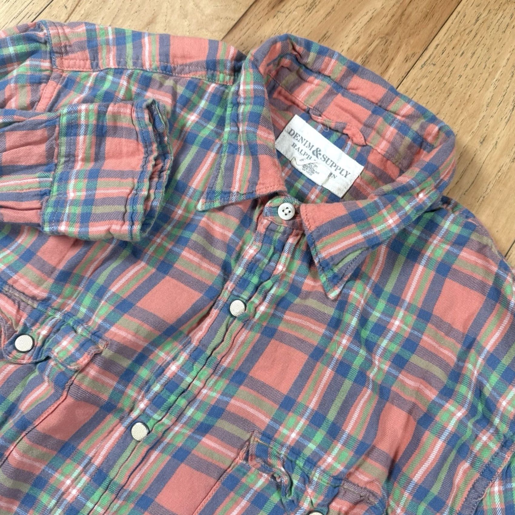Polo Ralph Lauren Polo Ralph Lauren Mens Large Denim Supply Pearl Snap Button Flannel Shirt Size US L / EU 52-54 / 3 - 2 Thumbnail