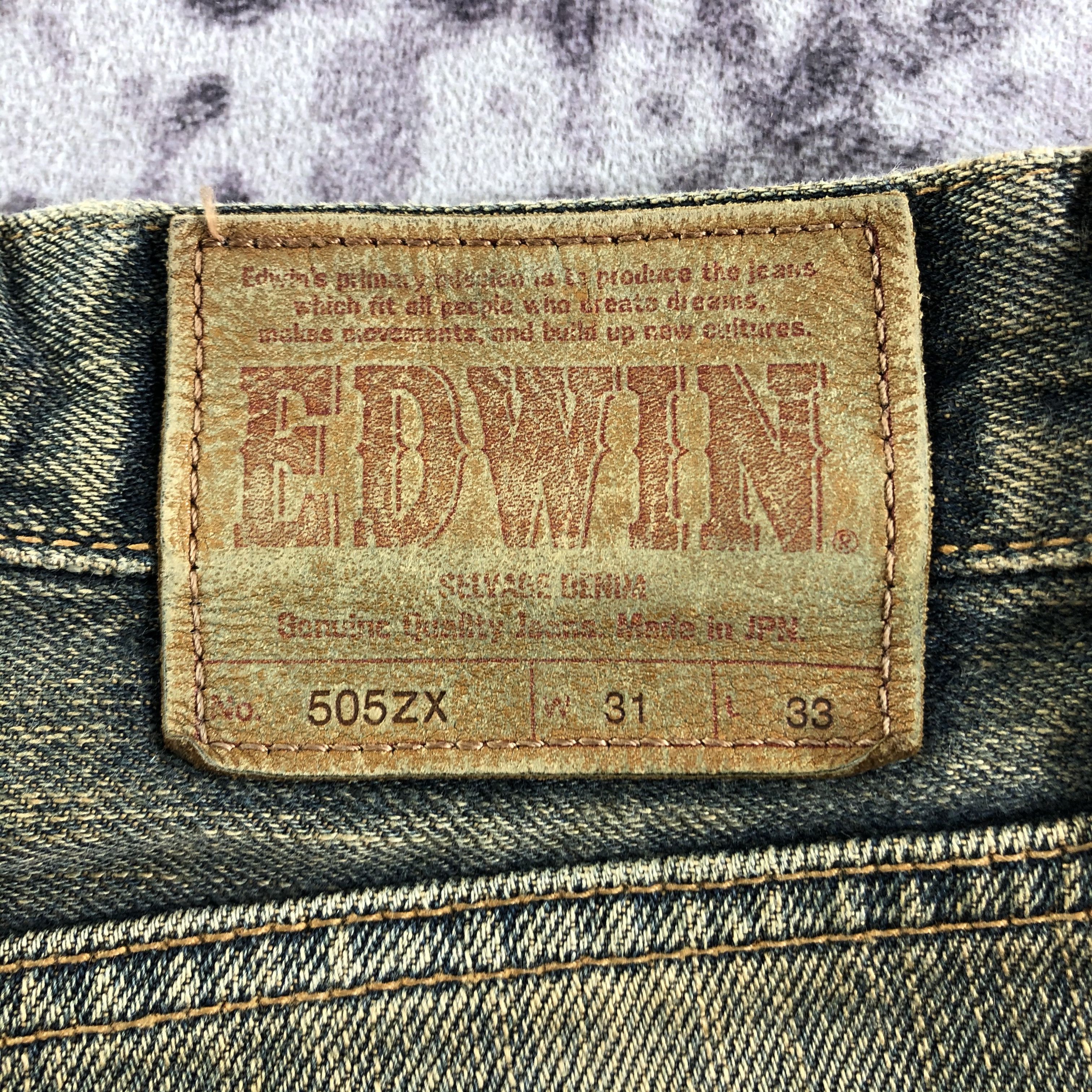 Edwin 90s Vintage Edwin 505 Selvedge Jeans-JM3595 Size US 33 - 6 Thumbnail