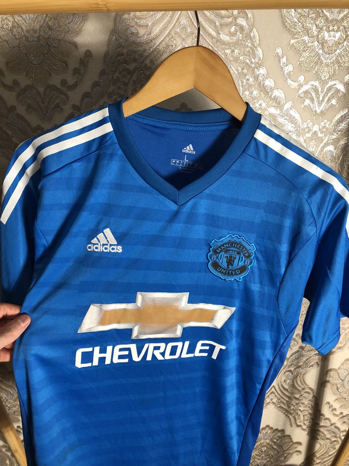 Vintage ADIDAS FC MANCHESTER UNITED ENGLAND SOCCER JERSEY RETRO Y2K Size US L / EU 52-54 / 3 - 3 Thumbnail