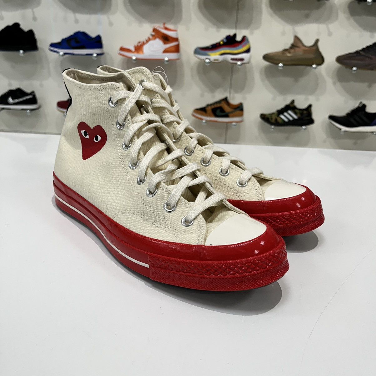 Comme des Garcons × Converse Converse Chuck Taylor All Star 70 Hi x CDG Play Red Midsole Size US 11 / EU 44 - 7 Thumbnail