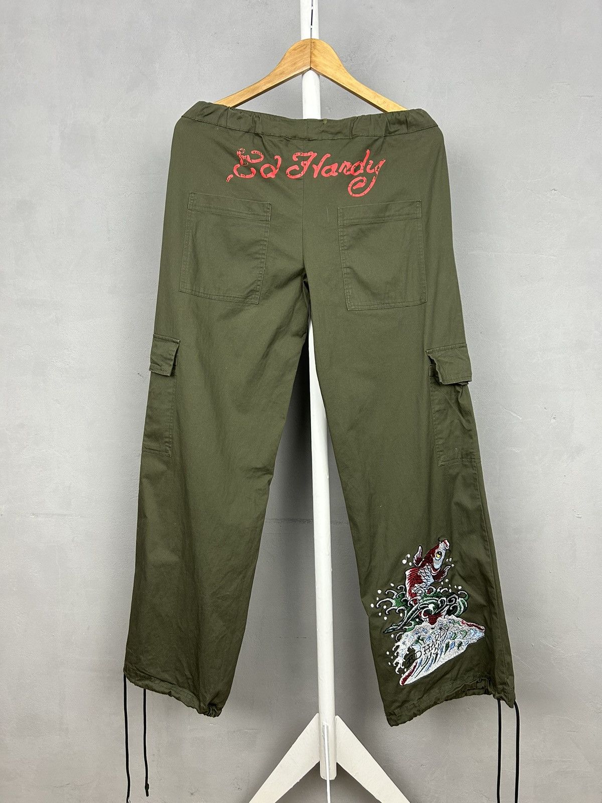 Ed Hardy CRAZY Ed hardy Cargo Pants Baggy joggers big Logo Size US 31 - 2 Thumbnail