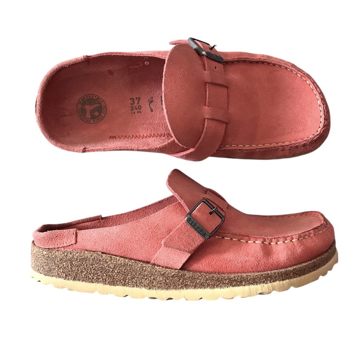 Birkenstock Birkenstock Buckley WMN Nubuck Leather Peach Slip-On Shoe Size US 7 / IT 37 - 3 Thumbnail