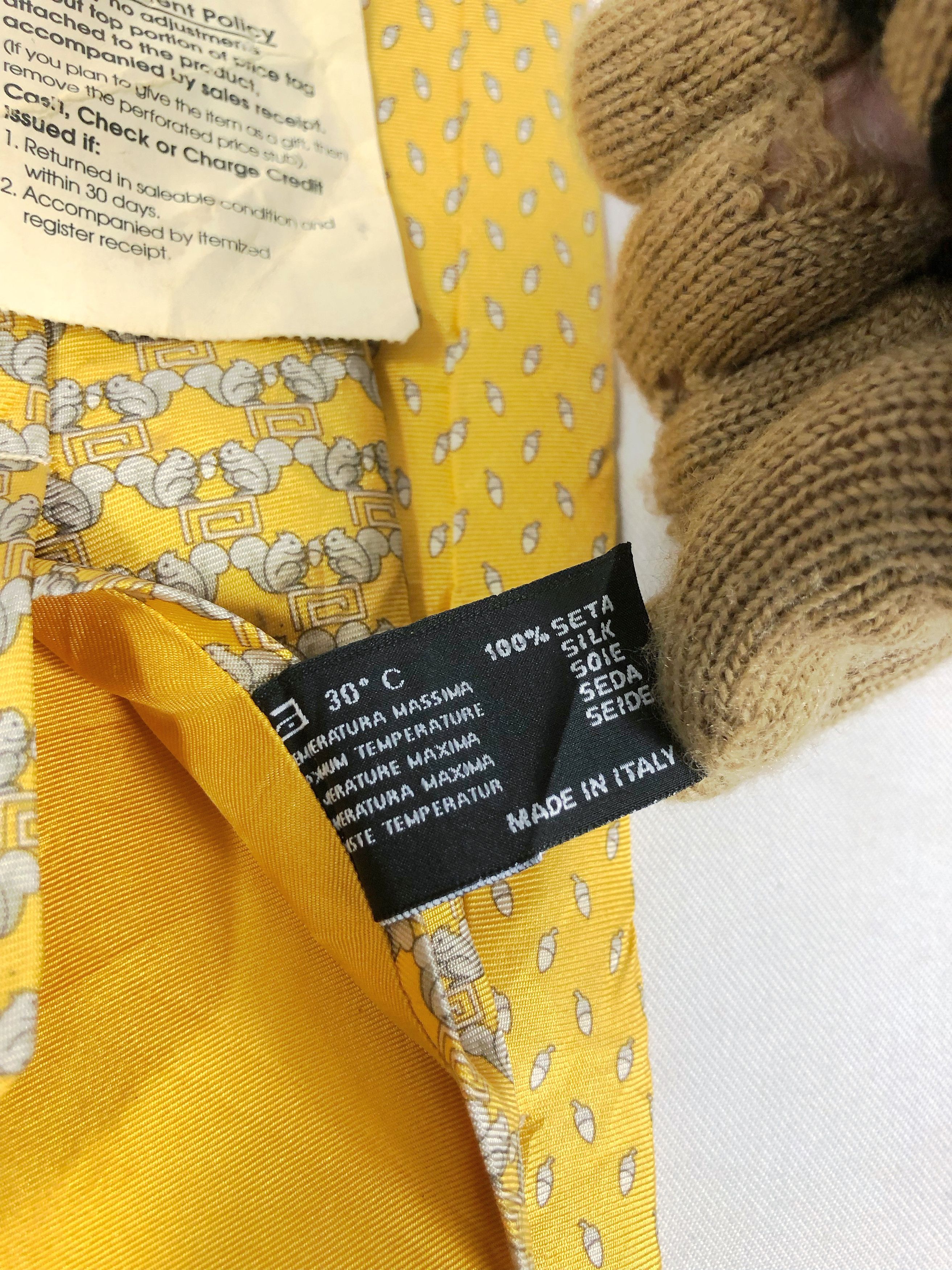 Versace NOS Versace Medusa Silk Tie Squirrel Motive Made in Italy Size ONE SIZE - 9 Thumbnail