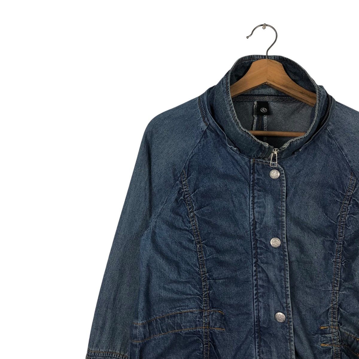 Japanese Brand 📌Vintage Biker Denim Jacket Unknown Japan Issey Miyake Size US M / EU 48-50 / 2 - 8 Thumbnail