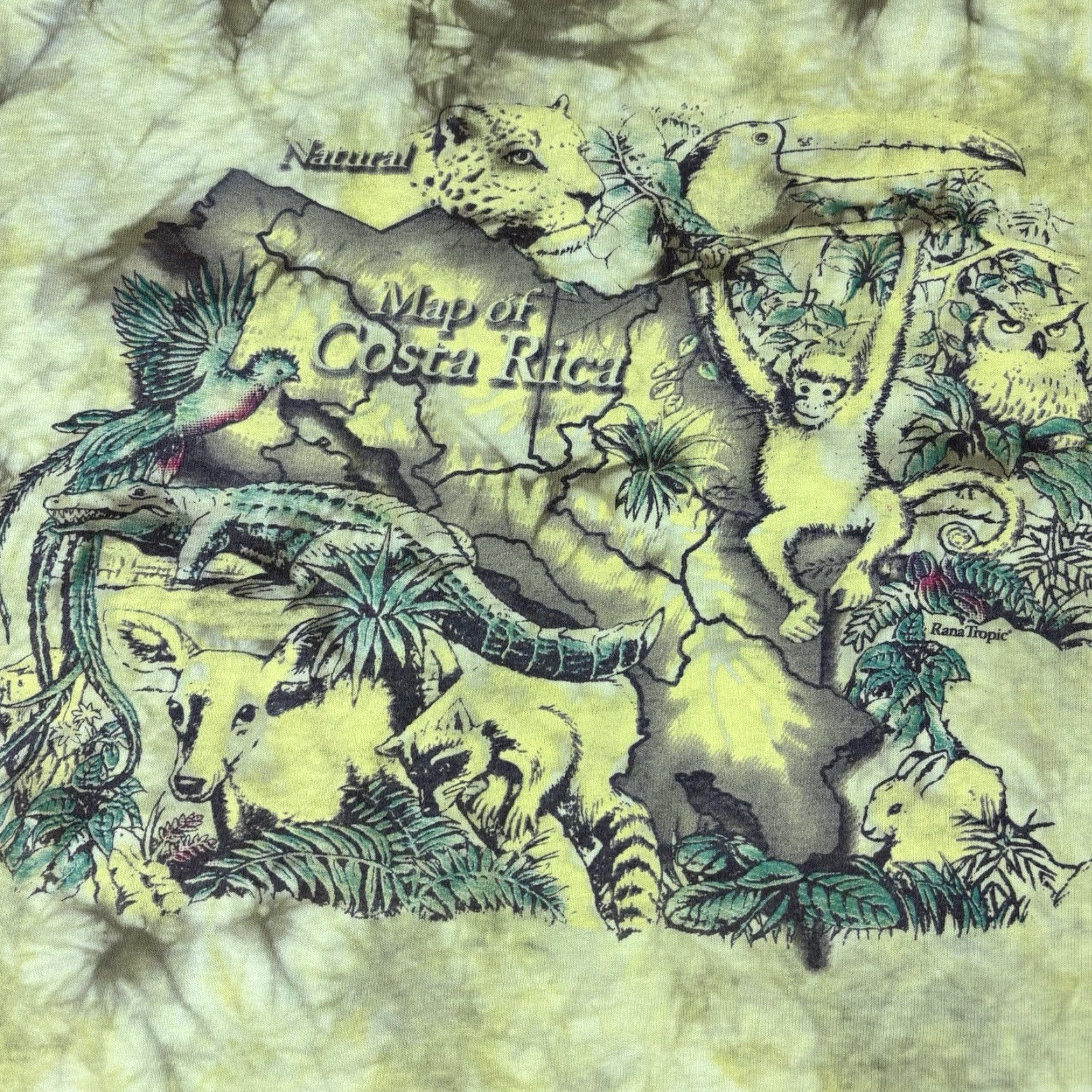 Vintage VINTAGE Costa Rica T Shirt Animal Tie Dye Nature Map XL 90s Size US XL / EU 56 / 4 - 6 Thumbnail