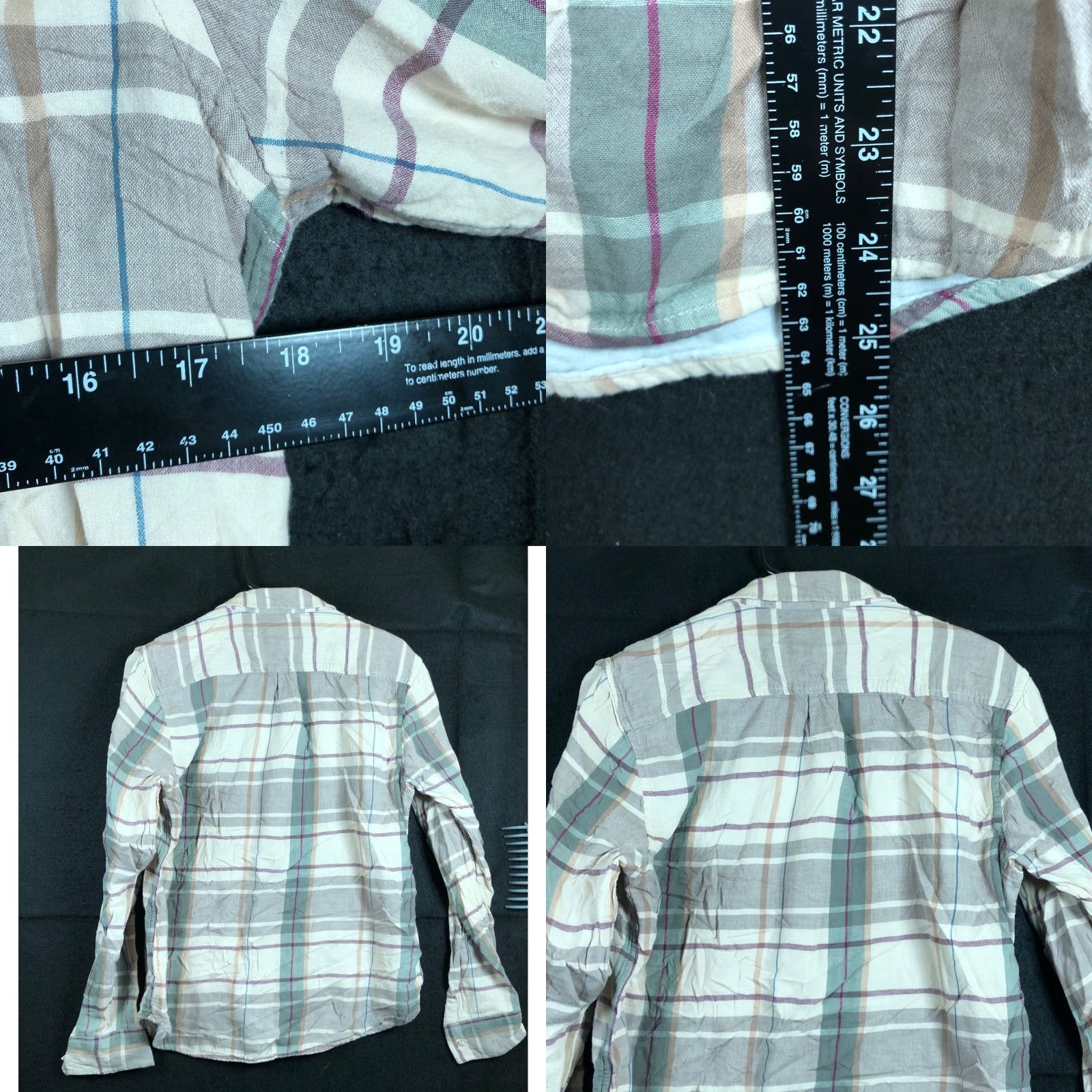 Lucky Brand Lucky Brand Button-Up Blouse M Womens Plaid Classic Fit Long Sleeve Casual Womens M Cream Size M / US 6-8 / IT 42-44 - 8 Thumbnail