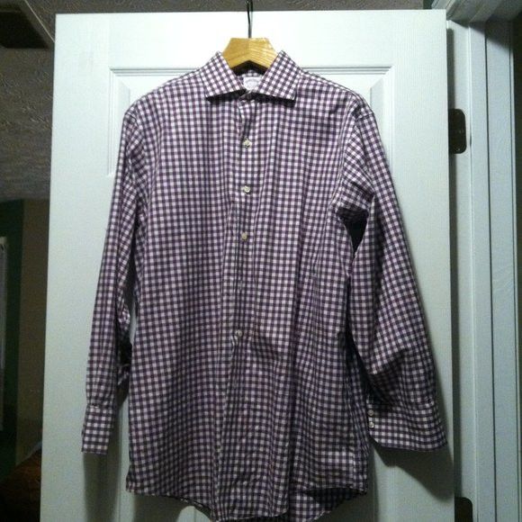 Brooks Brothers BROOKS BROTHERS MEN'S PURPLE COTTON DRESS SHIRT SIZE: 16-33 Size US L / EU 52-54 / 3 - 5 Thumbnail