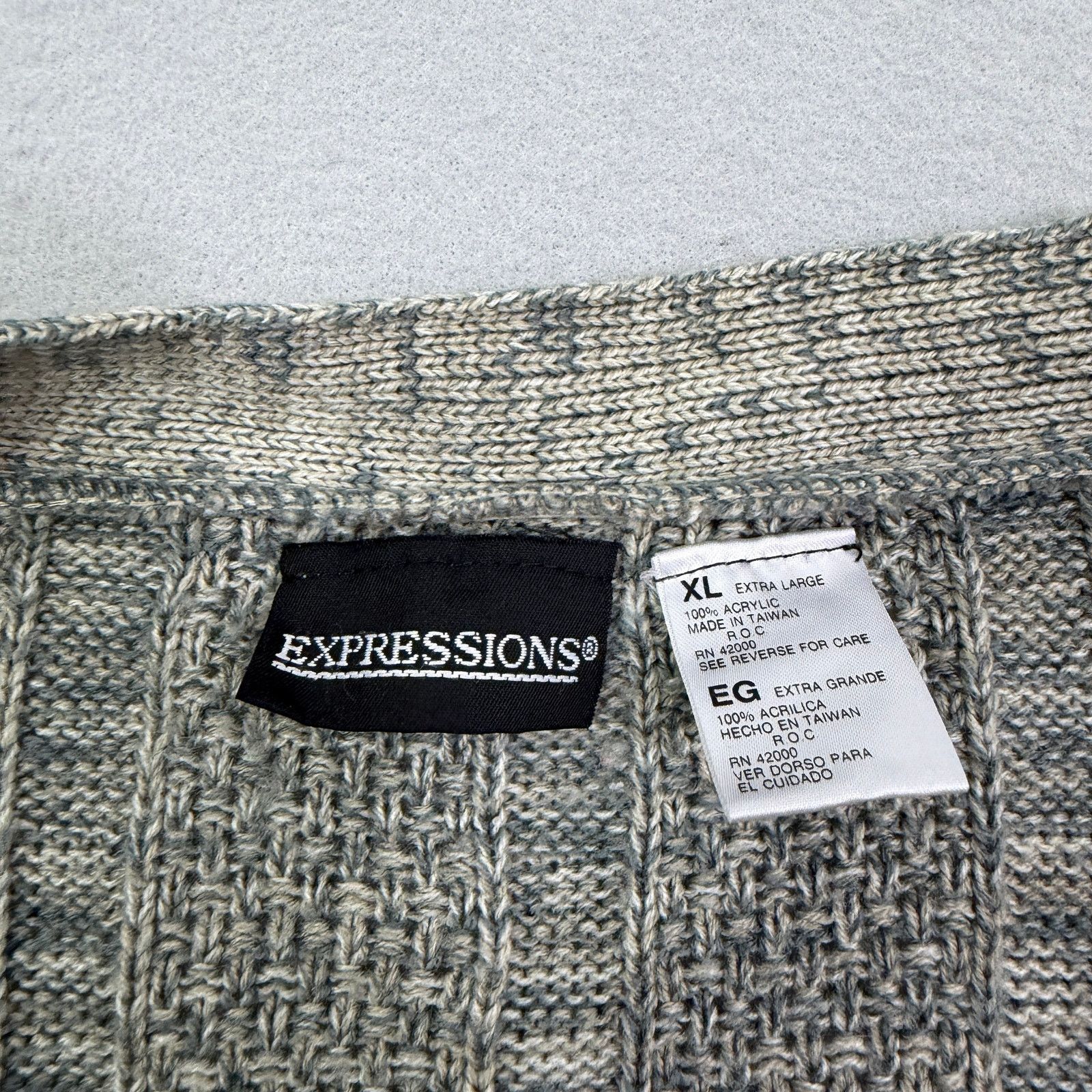Vintage Vintage Expressions Cardigan Sweater Extra Large Geometric Size US XL / EU 56 / 4 - 4 Thumbnail