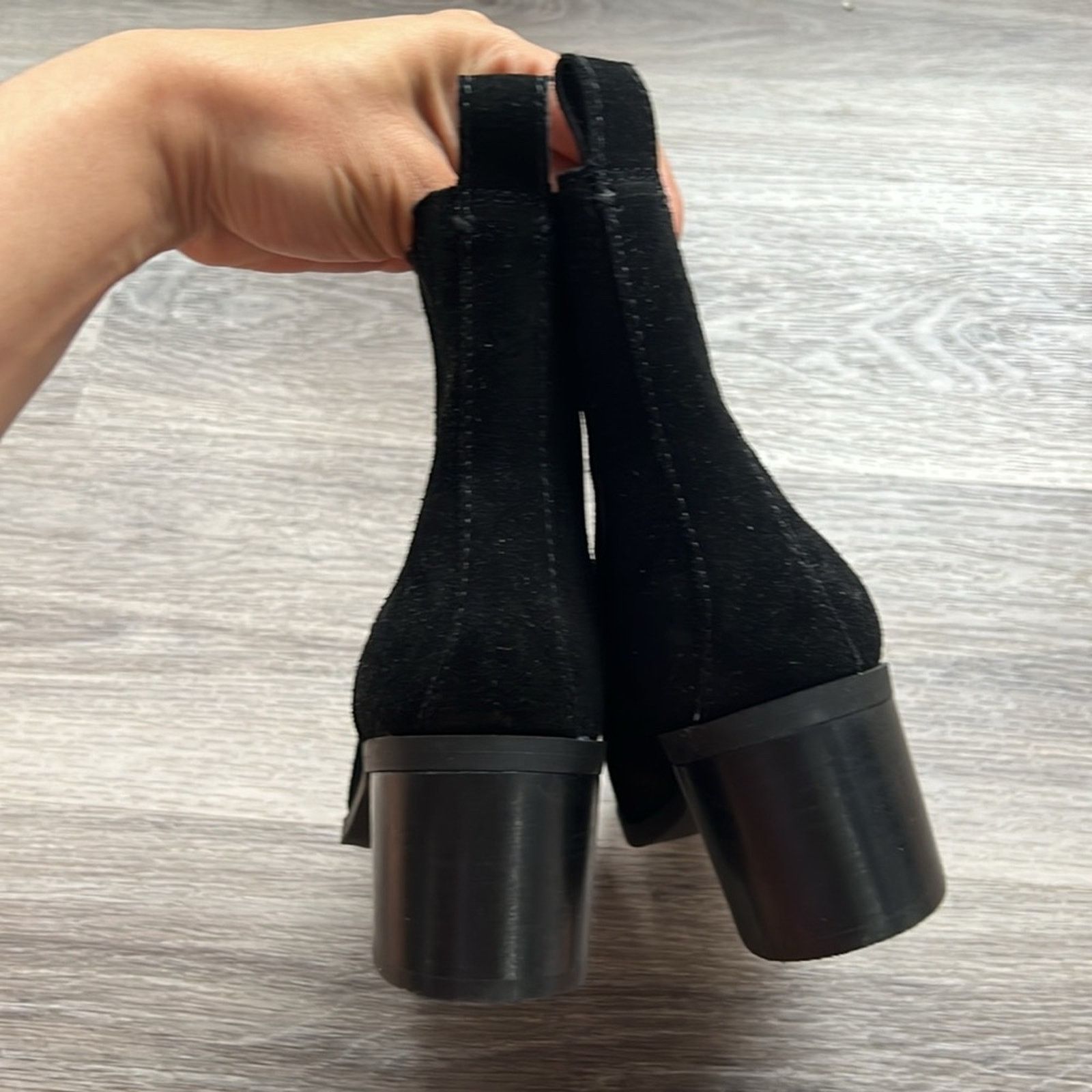 Steve Madden Steven Madden Black Leather Stacked Heel Ankle Boots 6B Size US 6 / IT 36 - 7 Thumbnail
