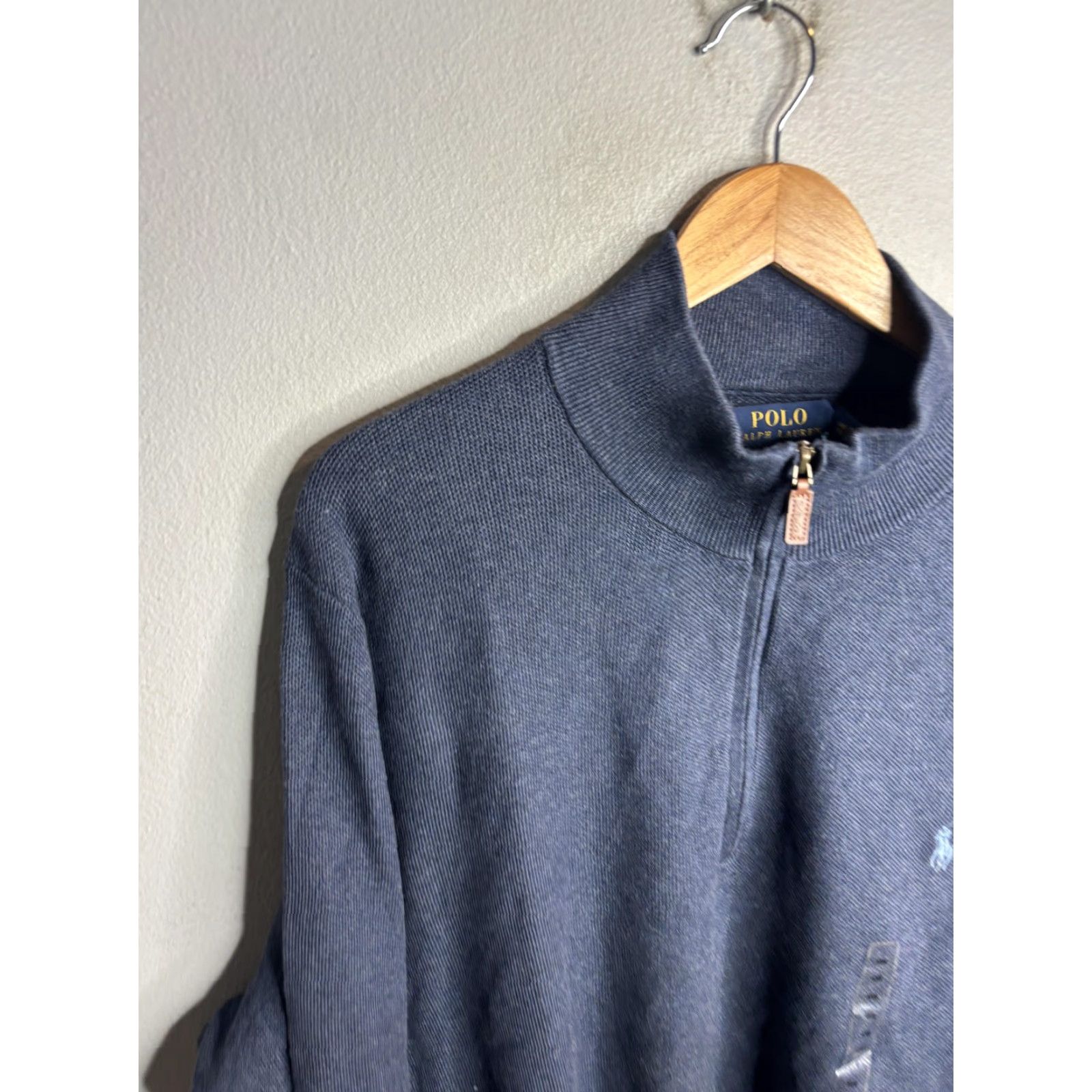 Polo Ralph Lauren Polo Ralph Lauren Sweater Mens 4XB Blue Pima Cotton 1/4 Zip Mock Neck Pony Size US XXL / EU 58 / 5 - 2 Thumbnail