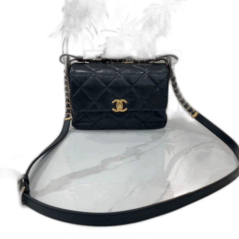 Chanel Classic Black Gold Chanel Woven Chain Bag Size ONE SIZE - 1 Thumbnail