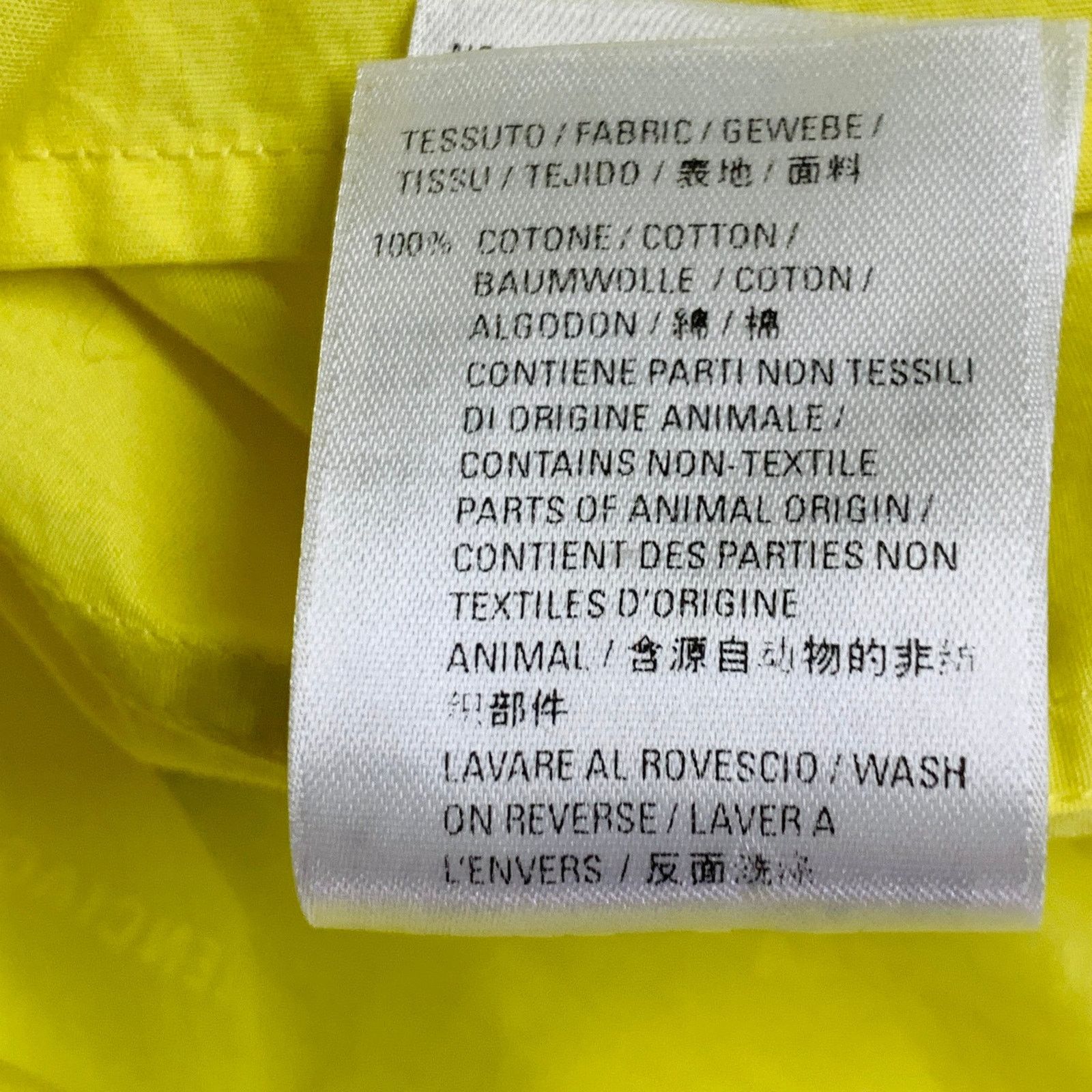 Balenciaga Yellow White Logo Cotton Button Down Collar Oversized Shirt Size US M / EU 48-50 / 2 - 13 Thumbnail