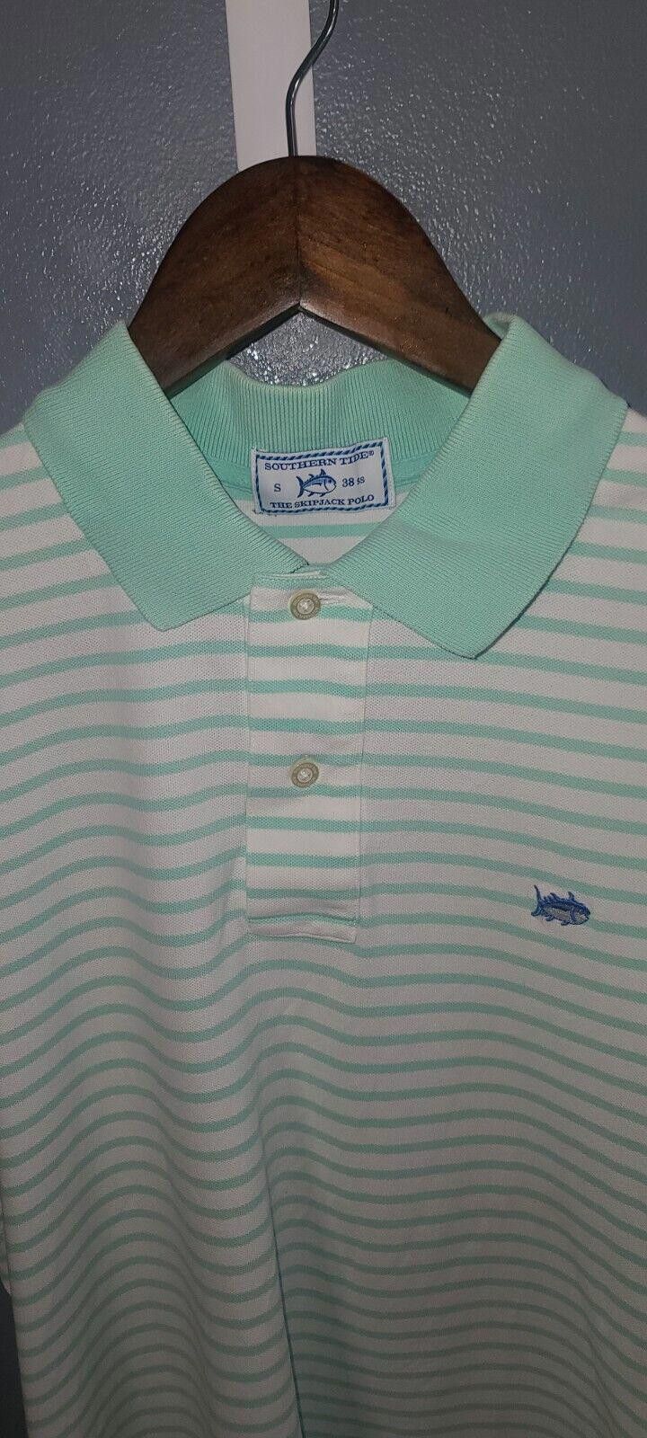 Southern Tide Southern Tide Polo Shirt S Blue Skipjack Cotton Striped Mens Size US S / EU 44-46 / 1 - 3 Thumbnail