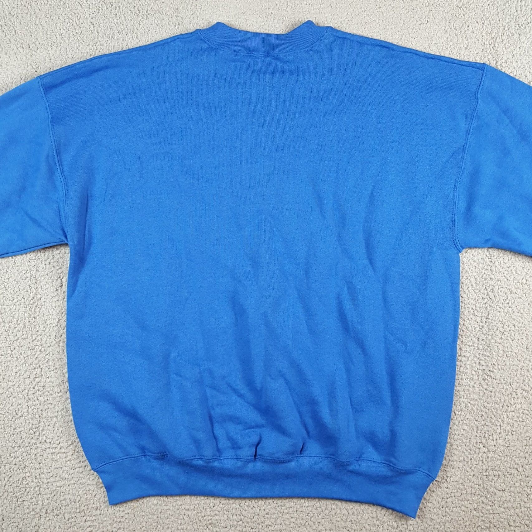 Fruit Of The Loom VINTAGE Royal Blue Pullover Skater Crewneck Size XL Fleece Sweatshirt Size US XL / EU 56 / 4 - 4 Thumbnail