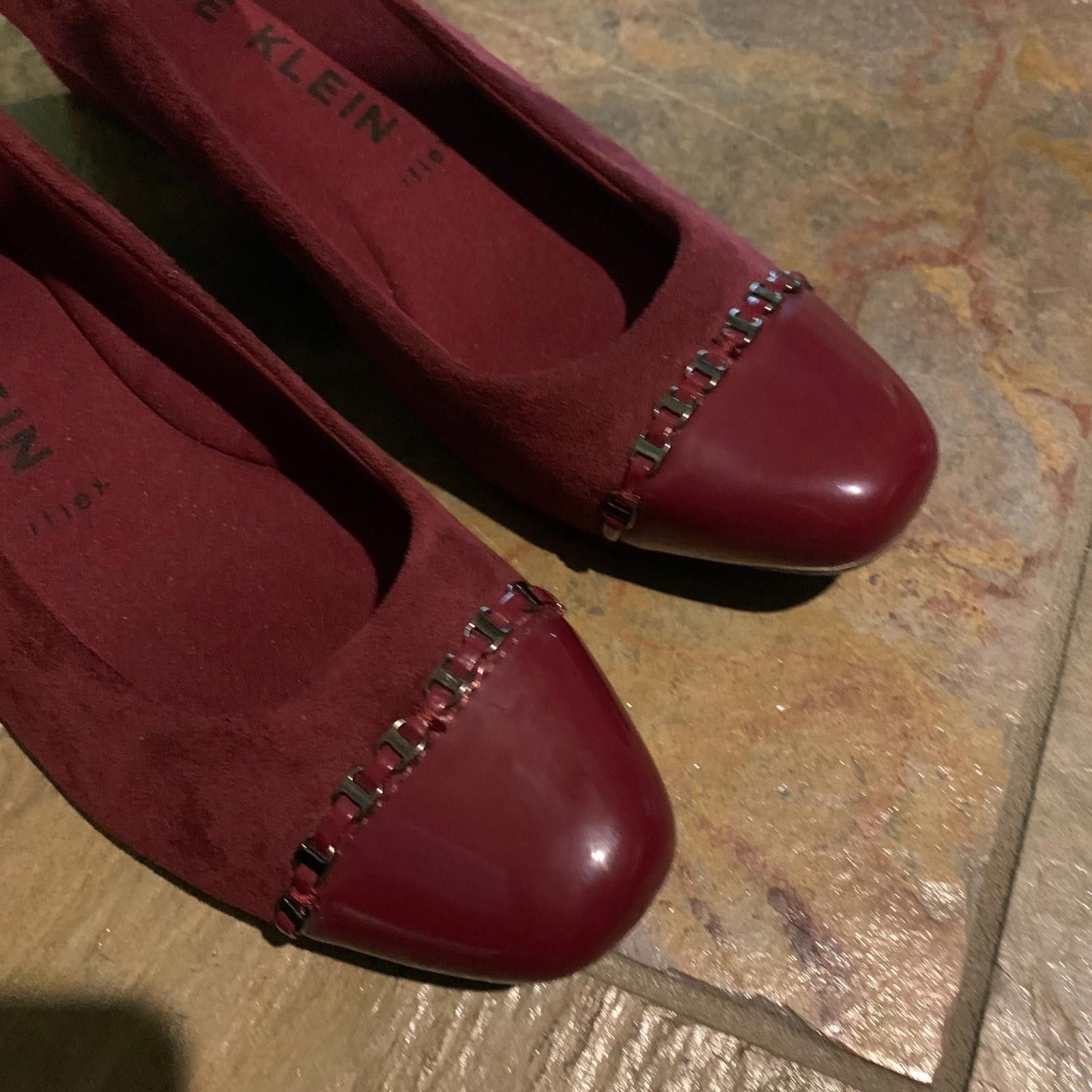 Designer ANNE KLEIN Akmaysel iFlex Maroon Cap Toe Flats-Sz 8M (S620) Size US 8 / IT 38 - 5 Thumbnail