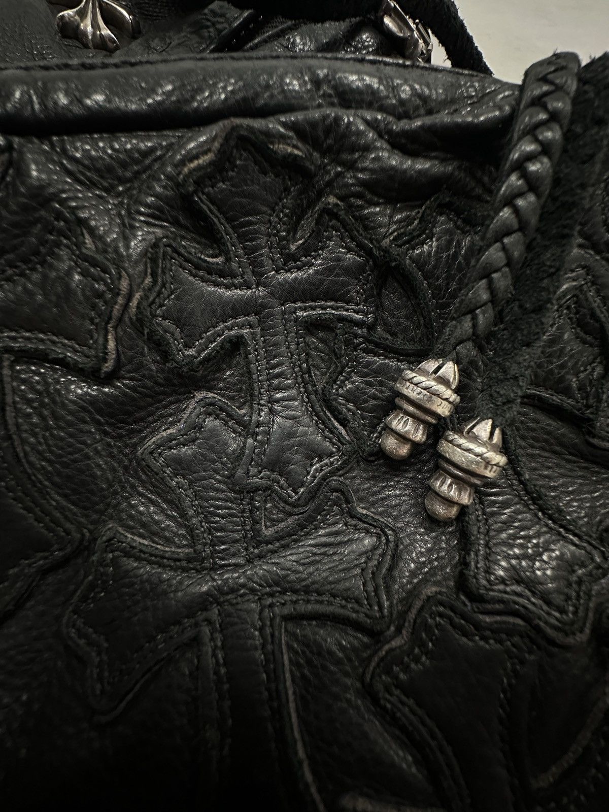 Chrome Hearts Chrome Hearts Flooded Leather Patch Drawstring Backpack Size ONE SIZE - 20 Thumbnail