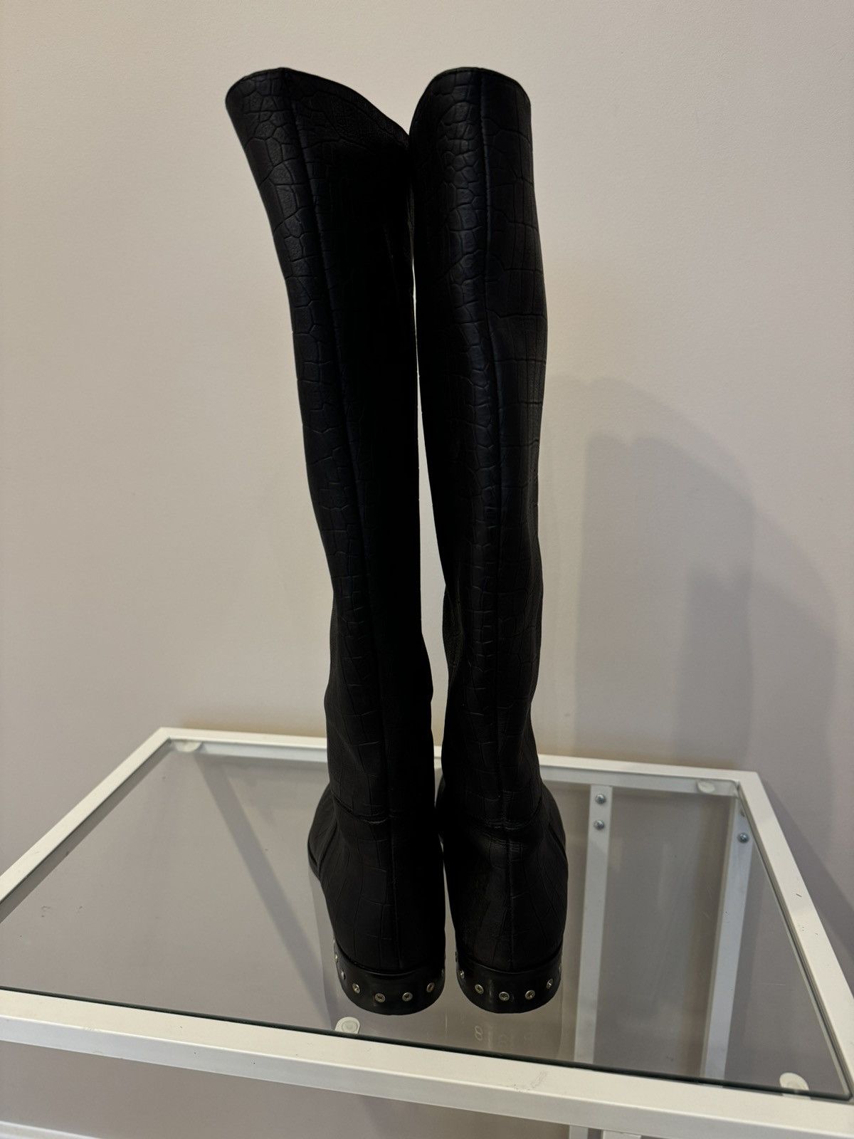 Lanvin Lanvin made in Italy leather crocodile style boots luxury Size US 7 / IT 37 - 4 Thumbnail