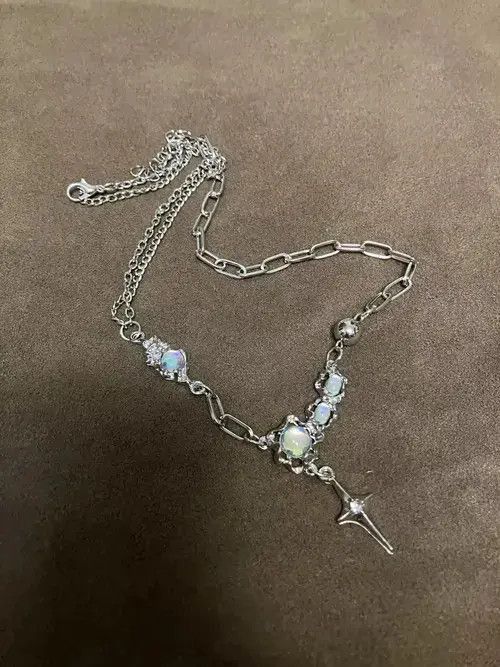 Jewelry Chain Crystal Stone Silver Abstract Star Pop Fantasy Size ONE SIZE - 3 Thumbnail