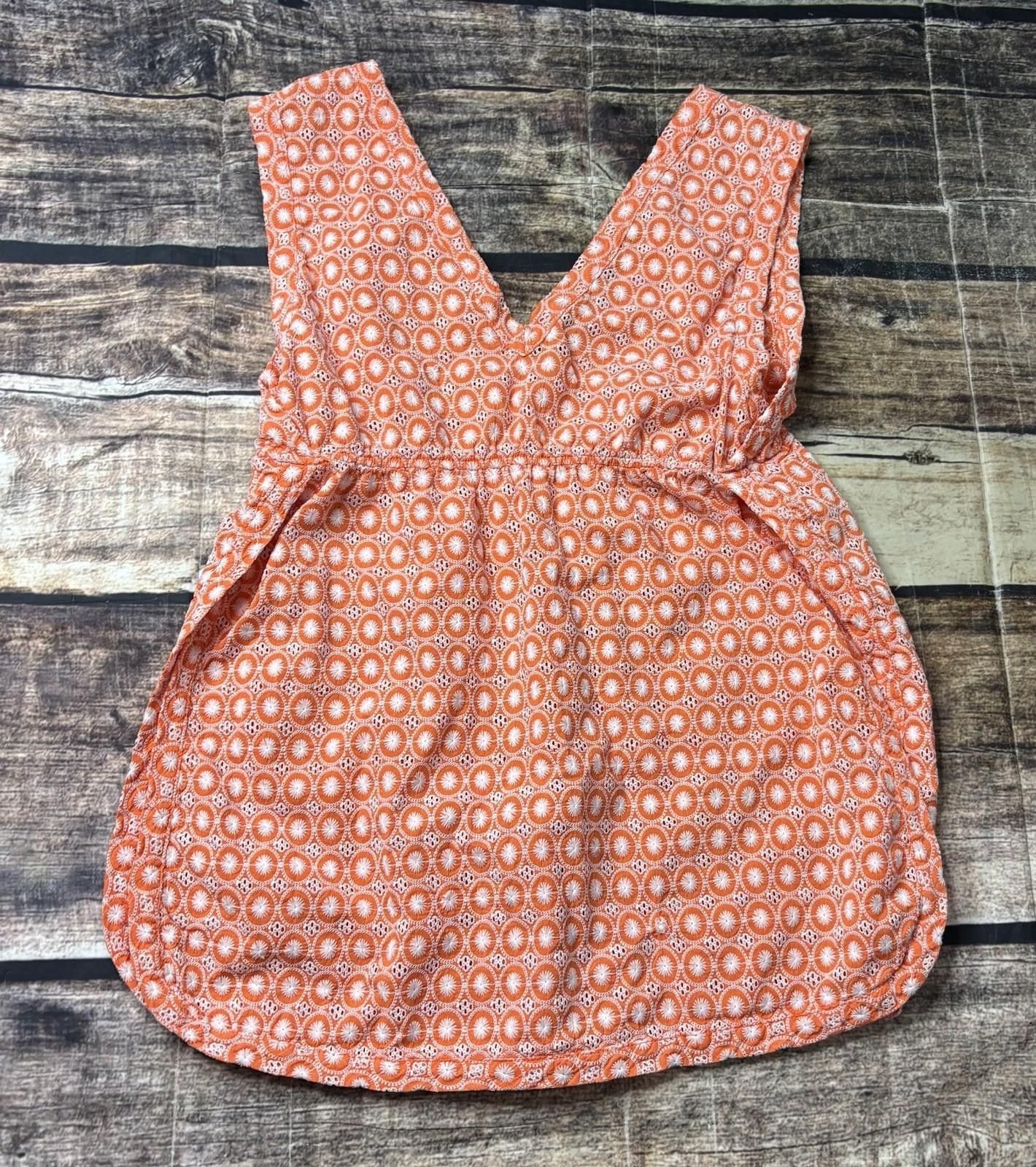 The Unbranded Brand Y2K Top Women's Medium Cotton Eyelet Summer 2006 Side Slits Size M / US 6-8 / IT 42-44 - 2 Thumbnail
