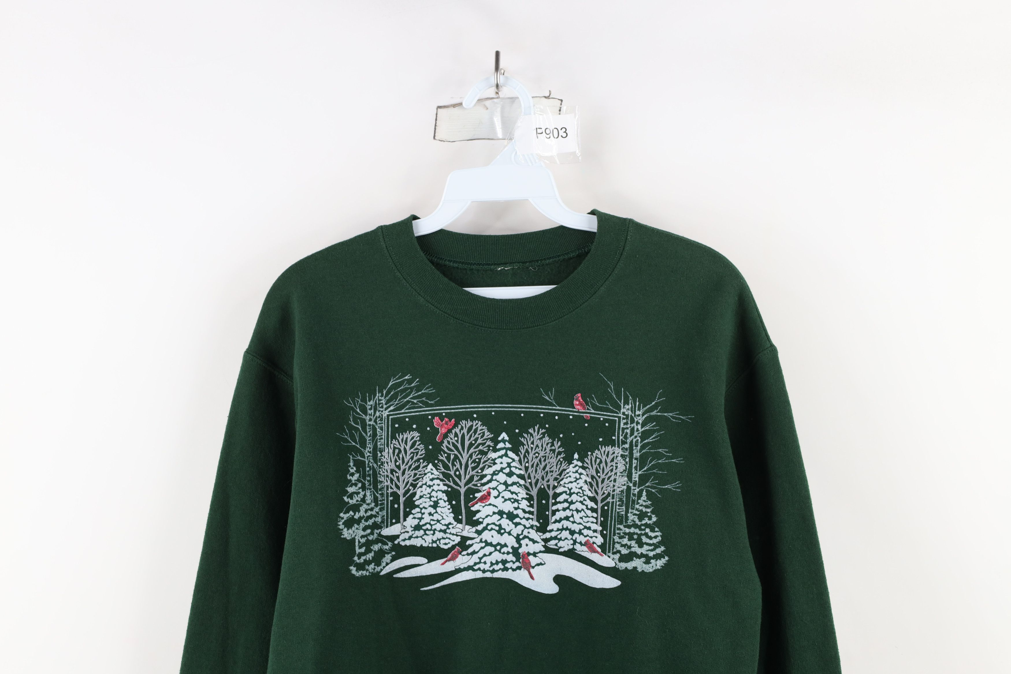 Vintage Vintage 90s Streetwear Christmas Birds Crewneck Sweatshirt Size M / US 6-8 / IT 42-44 - 2 Thumbnail