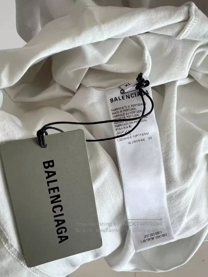 Balenciaga Balenciaga White scissor wheat letter short-sleeved T-shir Size US XL / EU 56 / 4 - 4 Thumbnail