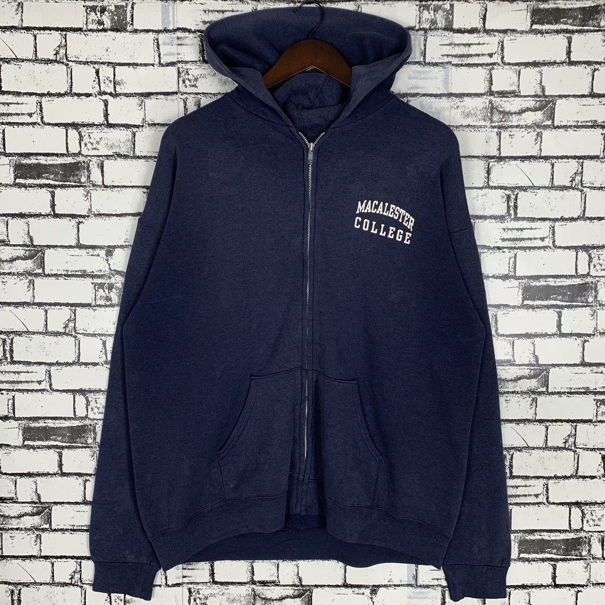 image of American College x Jansport Macalester Collage Is America Brand Hoodie in Blue, Men's (Size XL)