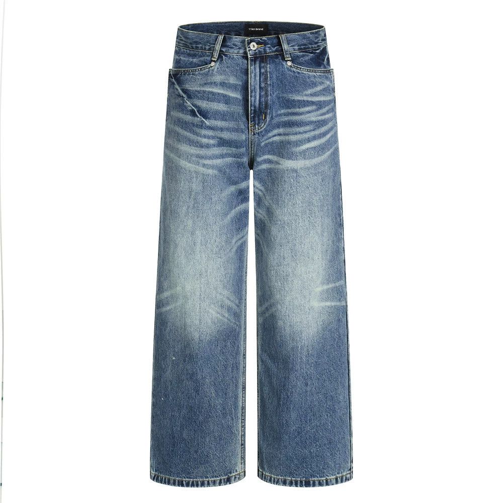 Vintage Retro punk street style loose washed straight jeans Size US 32 / EU 48 - 1 Thumbnail