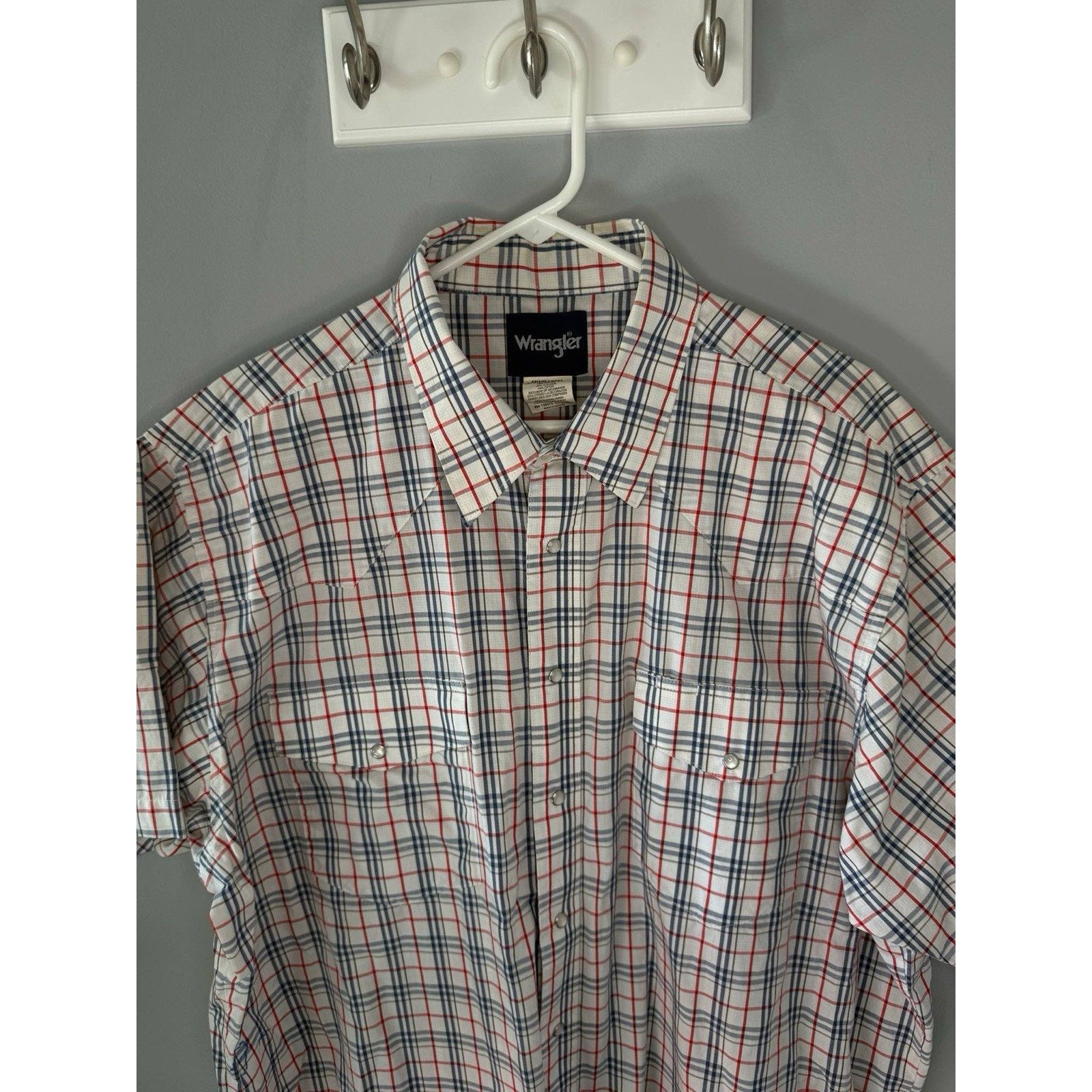Wrangler WRANGLER Wrancher Western Shirt Mens 2XLT Plaid Pearl Snap Size US XXL / EU 58 / 5 - 8 Thumbnail