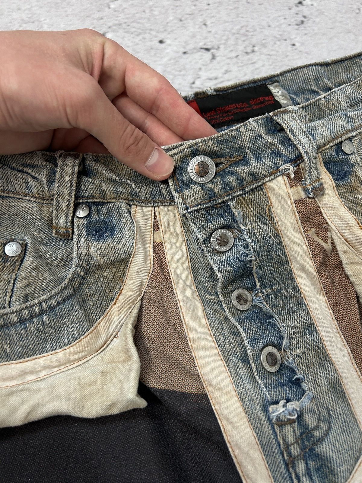 Levi's Vintage Clothing 🔥VINTAGE LEVIS SILVER TAB CUSTOM DISTRESSED DENIM JEANS 90s🔥 Size US 32 / EU 48 - 8 Thumbnail