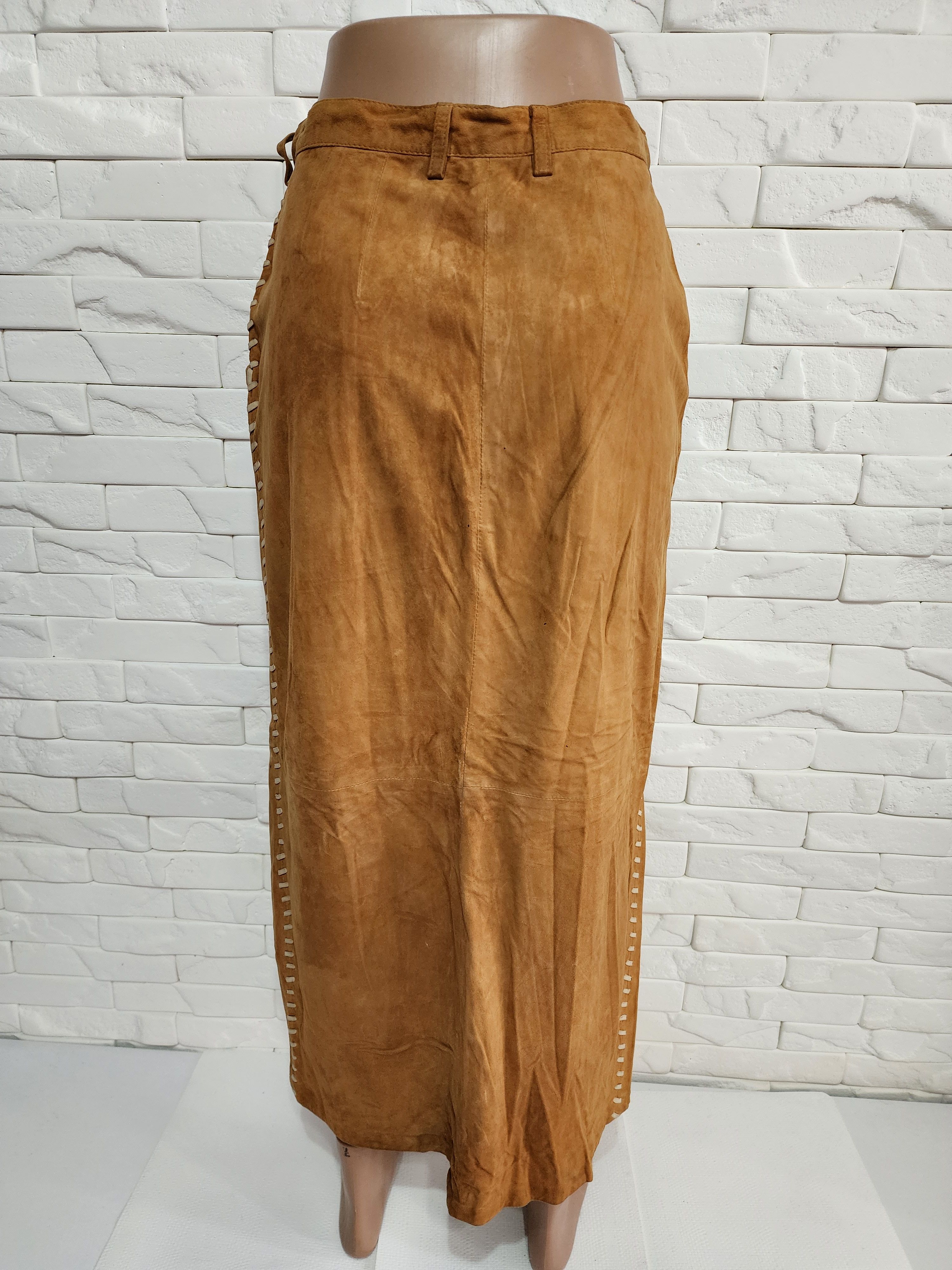 Other Leather skirt with decorative lacing. Size 27" / US 4 / IT 40 - 4 Thumbnail