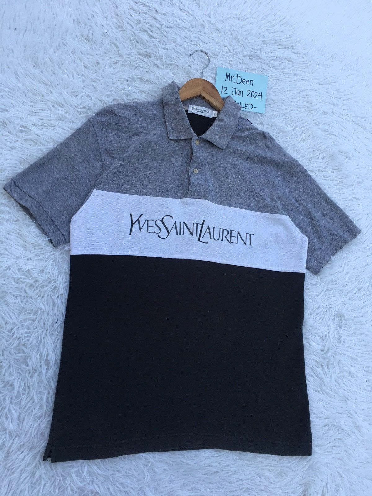 Yves Saint Laurent Rare Vintage Yves Saint Laurent Ysl Spellout Tshirt Size US L / EU 52-54 / 3 - 3 Thumbnail