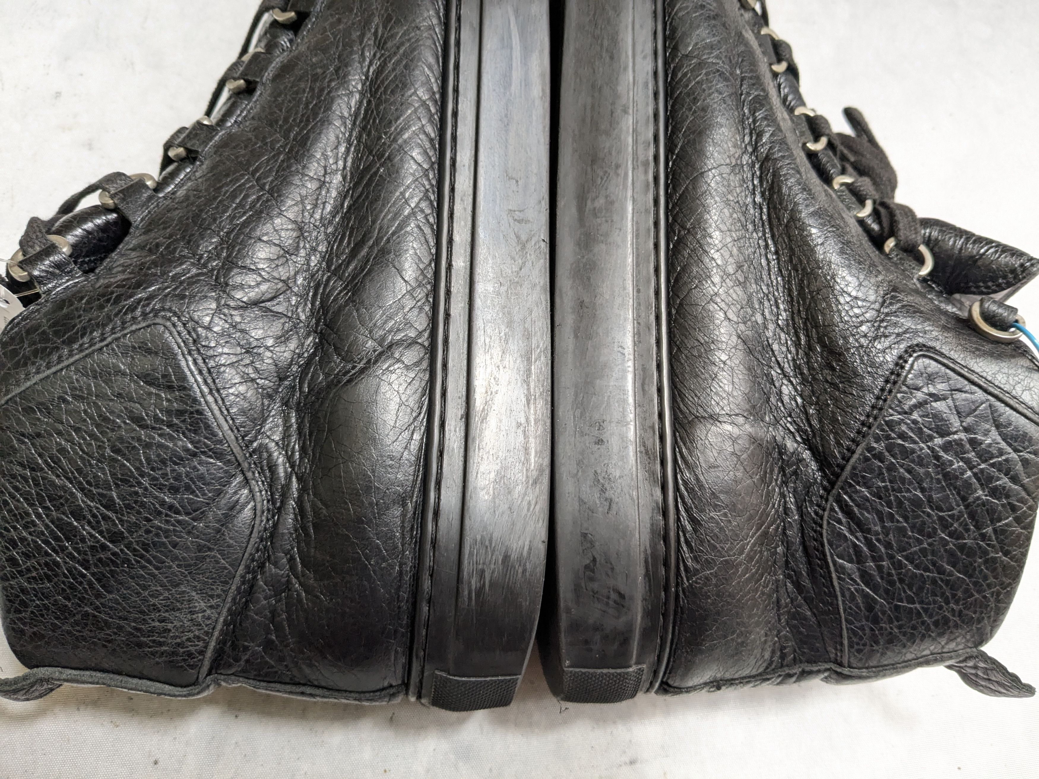 Balenciaga Balenciaga Arena Black 12 Leather High Tops Lace Up Size US 12 / EU 45 - 12 Thumbnail