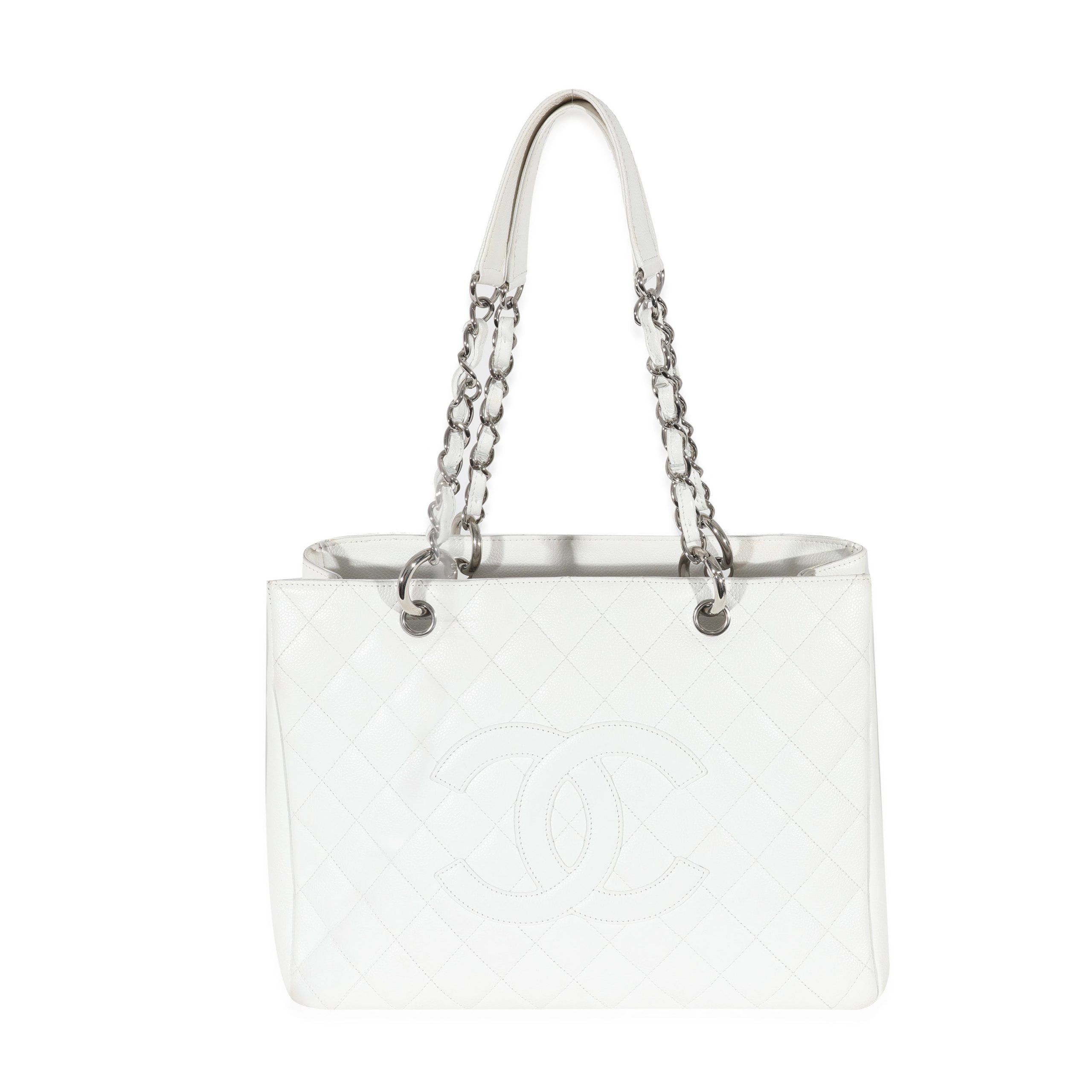 Chanel White Caviar Grand Shopping Tote