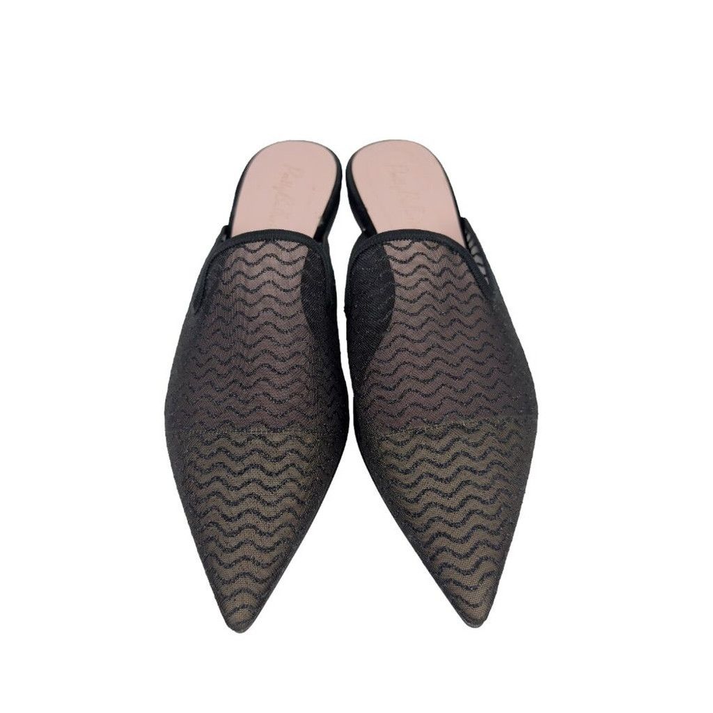 PRETTY BALLERINAS Mesh Glitters Ballet Flat Black Nude 39